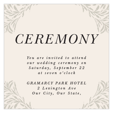 Vintage Flourish Ceremony Cards
