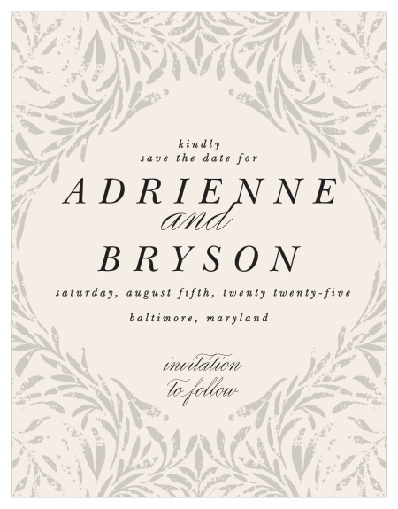The Vintage Flourish Save the Date Cards are perfect for preparing your guests to attend your future wedding event.