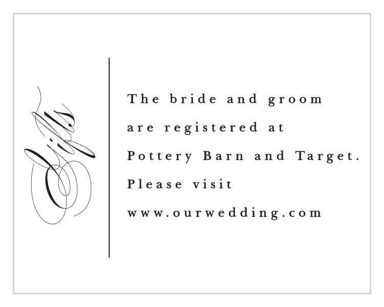 Considered Cursive Registry Cards