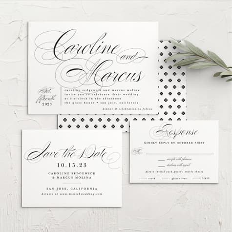 Considered Cursive Wedding Invitations