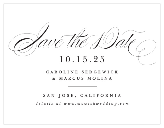 Mark a spot on everyone's calendar with our Considered Cursive Save the Date Magnets.