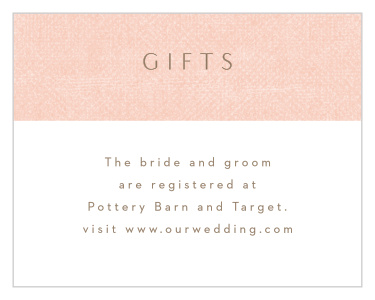 Inform family and friends where you would like your wedding gifts from with our Artful Arch Registry Cards.