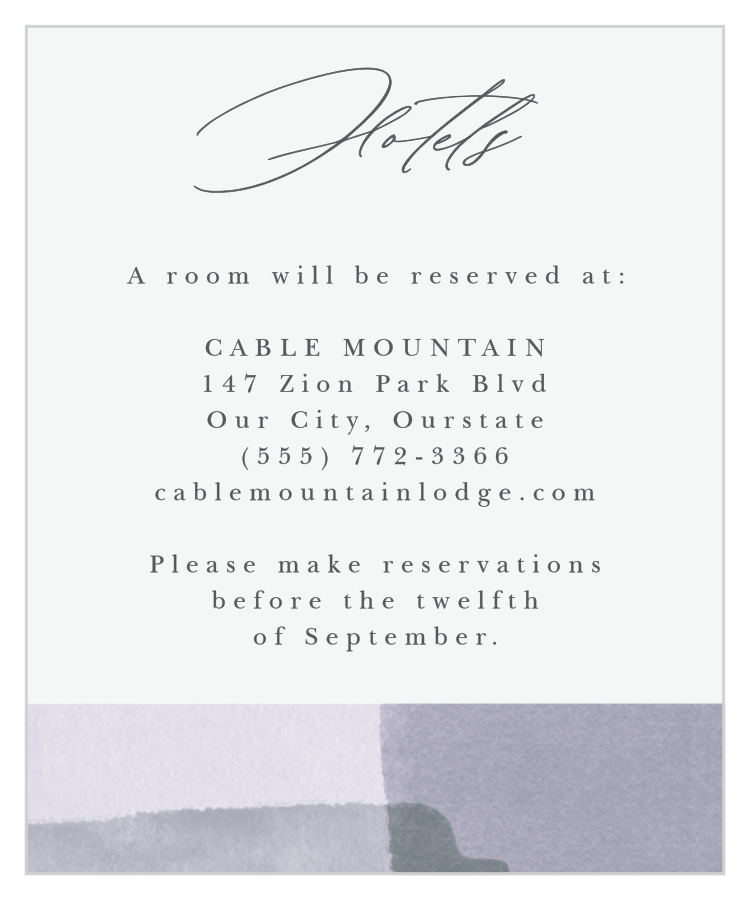 Watercolor Layers Accommodation Cards