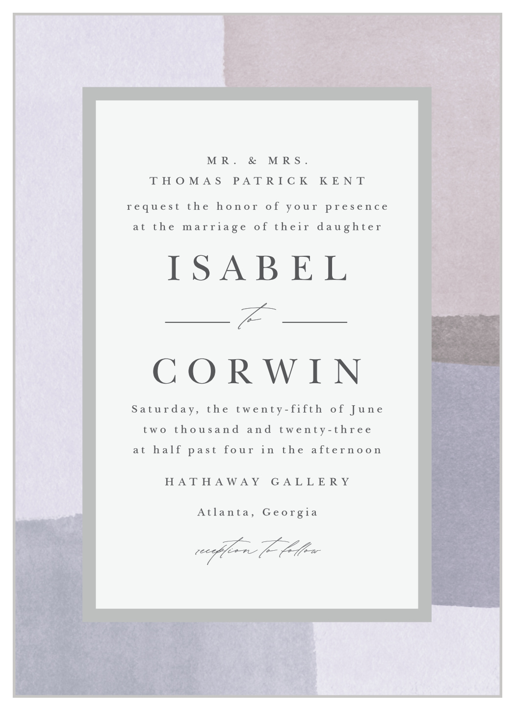 Watercolor Layers Wedding Invitations
