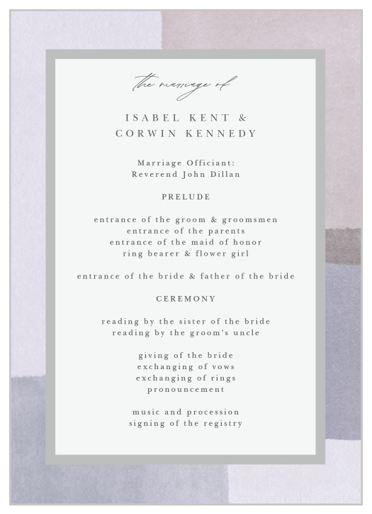 Watercolor Layers Wedding Programs