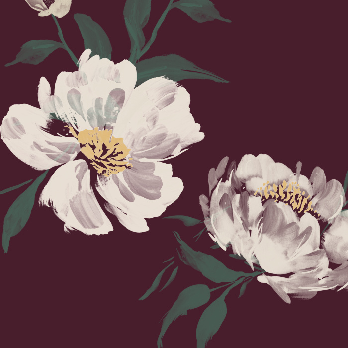 Update the look of any room in your home with our Painted Peonies Peel And Stick Removable Wallpaper.
