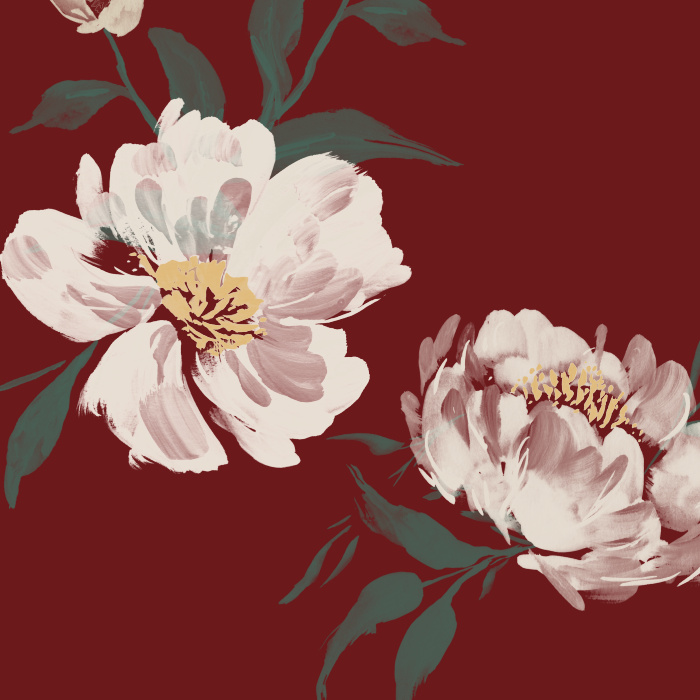 Update the look of any room in your home with our Painted Peonies Peel And Stick Removable Wallpaper.