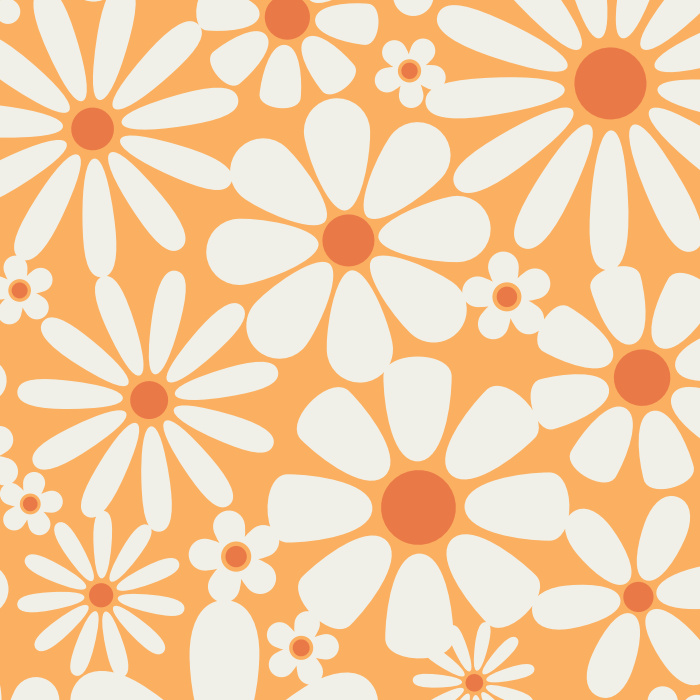 Add a cute accent wall of daisies to your interior with our Nostalgic Flowers Peel And Stick Removable Wallpaper. 