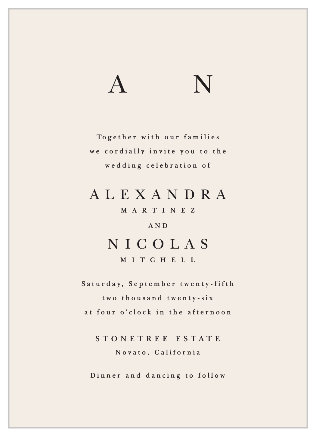 Modern Monogram Wedding Invitations