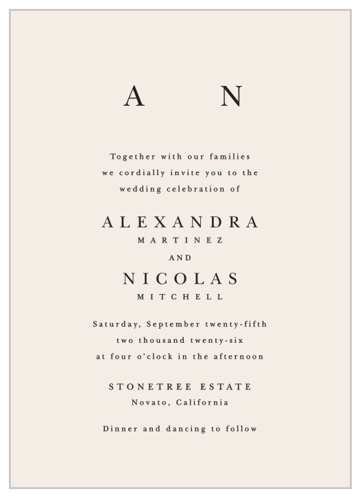 Modern Monogram Wedding Invitations