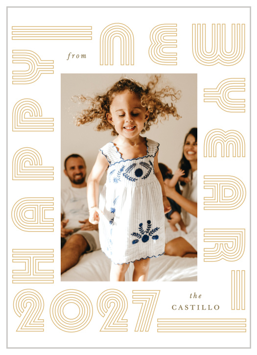 Share how you rang in the new year with family and friends with our Inline Celebration New Years Cards.