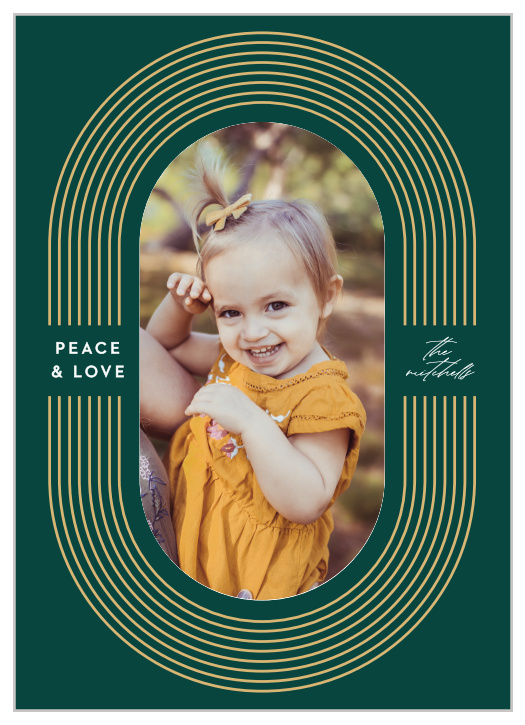 Send family and friends your warm wishes for a happy holiday season with our Retro Border Holiday Cards.