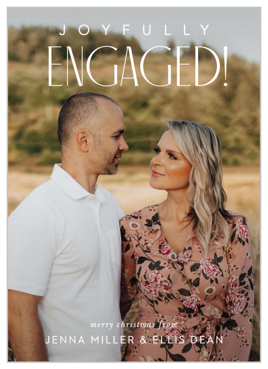 Announce your engagement this holiday season with our Joyfully Engaged Christmas Cards.