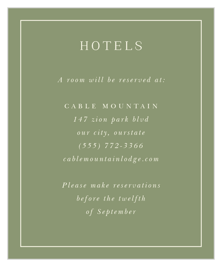 Mod Monogram Accommodation Cards
