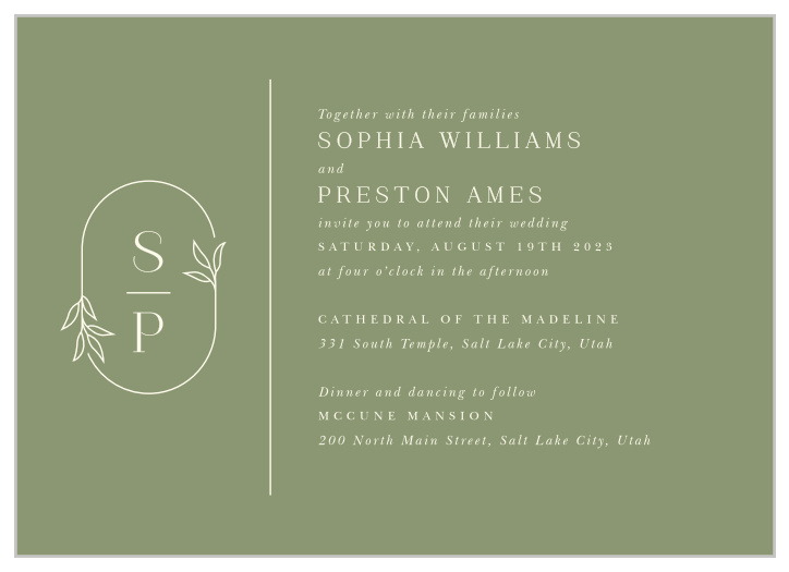 Our Mod Monogram Wedding Invitations surround you with close family and friends on your big day!