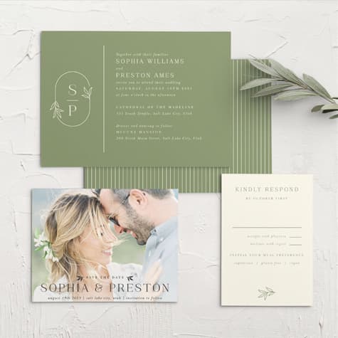 Mod Monogram Wedding Invitations