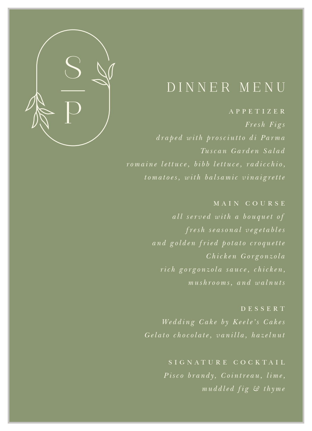 Mod Monogram Wedding Menus