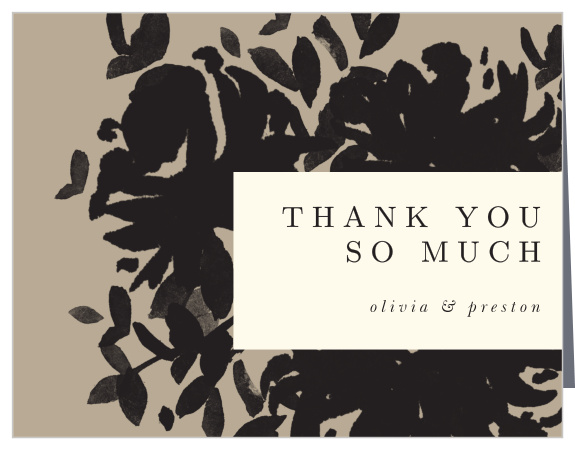 Inked Florals Wedding Thank You Cards