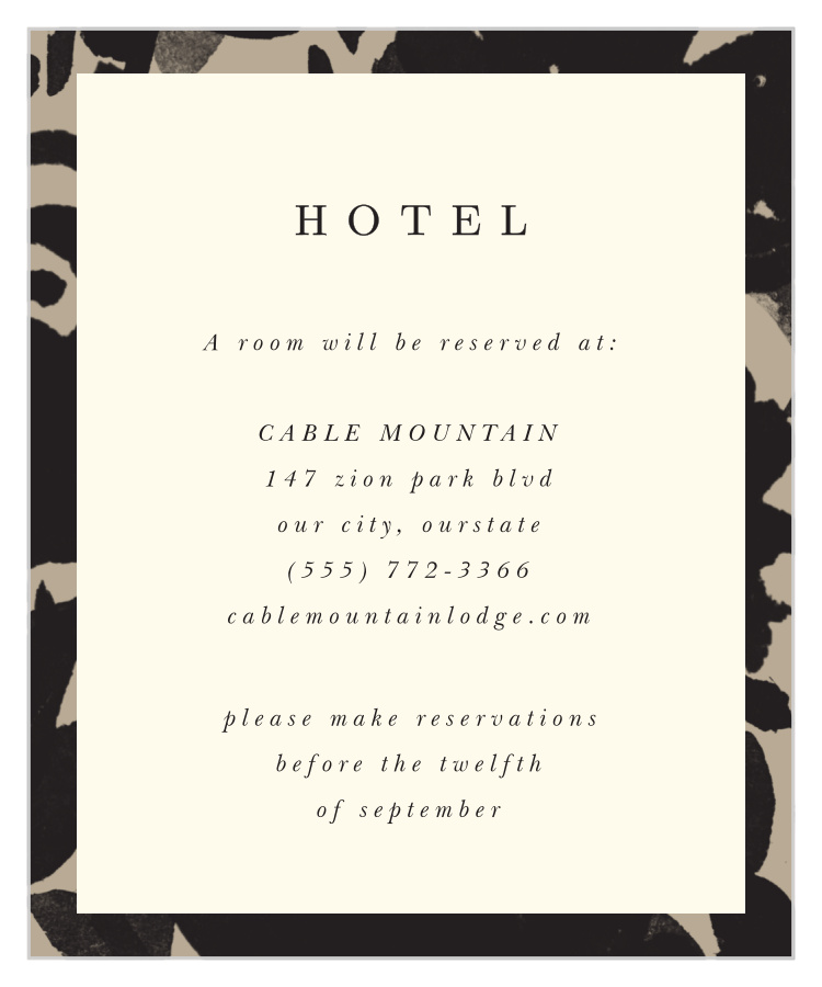 Inked Florals Accommodation Cards