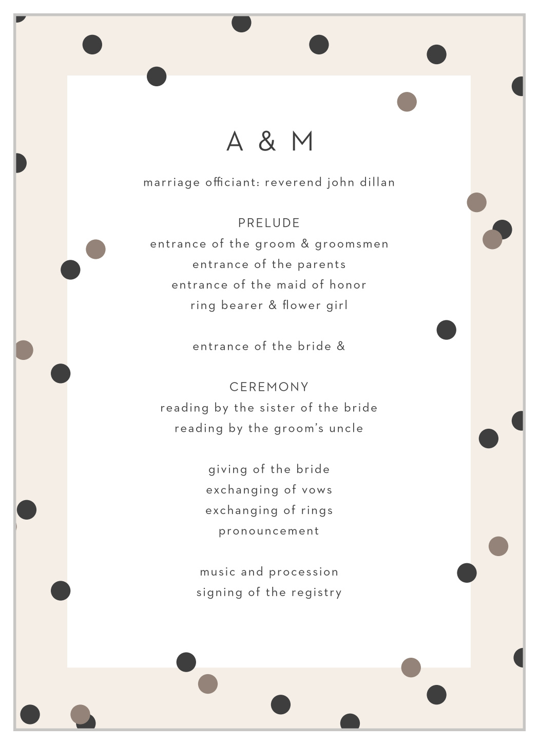 Party Party Wedding Programs