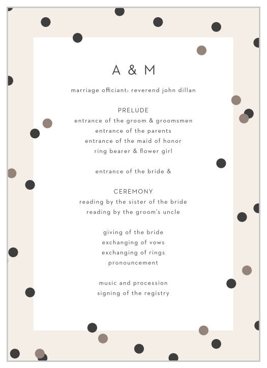 Party Party Wedding Programs