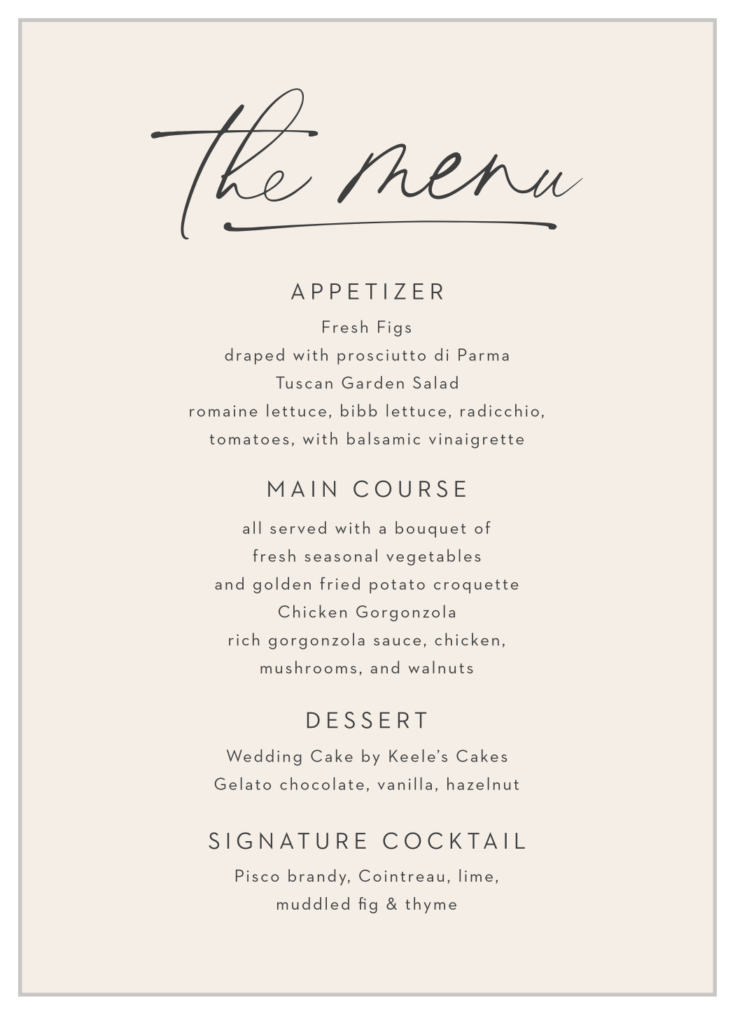 Party Party Wedding Menus