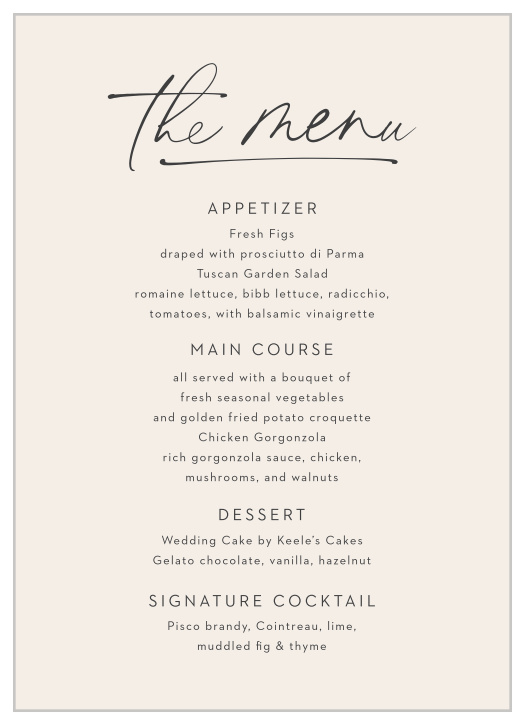 Party Party Wedding Menus