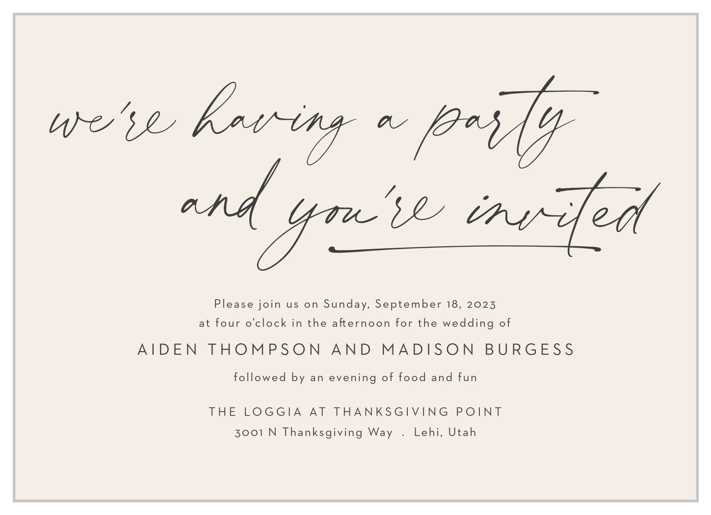 Party Party Wedding Invitations