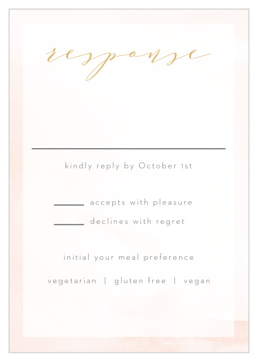 Gather a headcount of every friend and family member that plans to attend your wedding with our Modern Wash Response Cards.