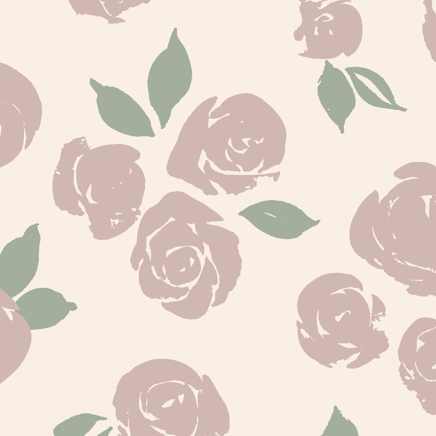 Stamped Roses Wallpaper