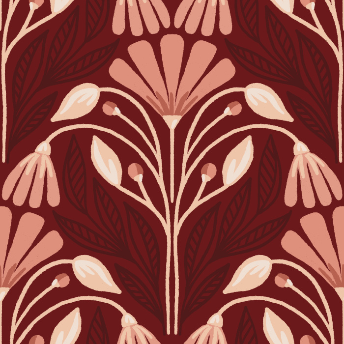 Create a whimsically enchanting experience in any room with our Meadow Damask Wallpaper. 