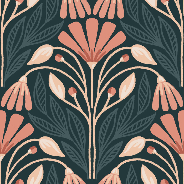 Create a whimsically enchanting experience in any room with our Meadow Damask Wallpaper. 