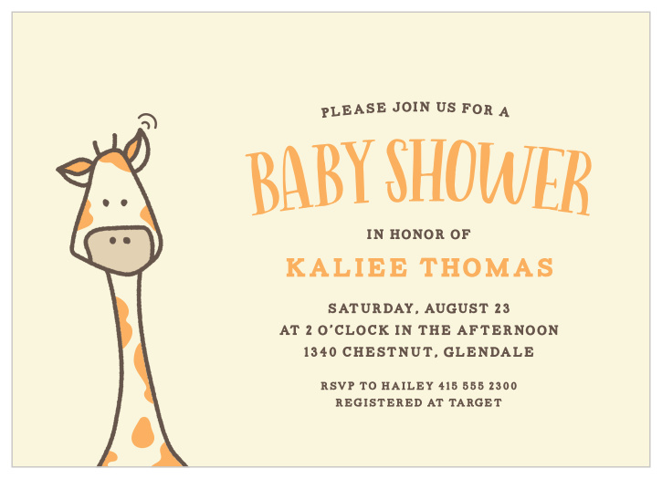 Our Peeping Giraffe Baby Shower Invitations are perfect for sharing your special announcement! 