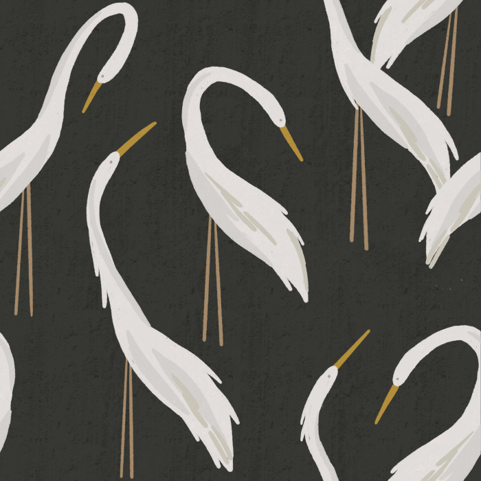 Add some illustrated wildlife to your walls with our Mod Herons Peel And Stick Removable Wallpaper.