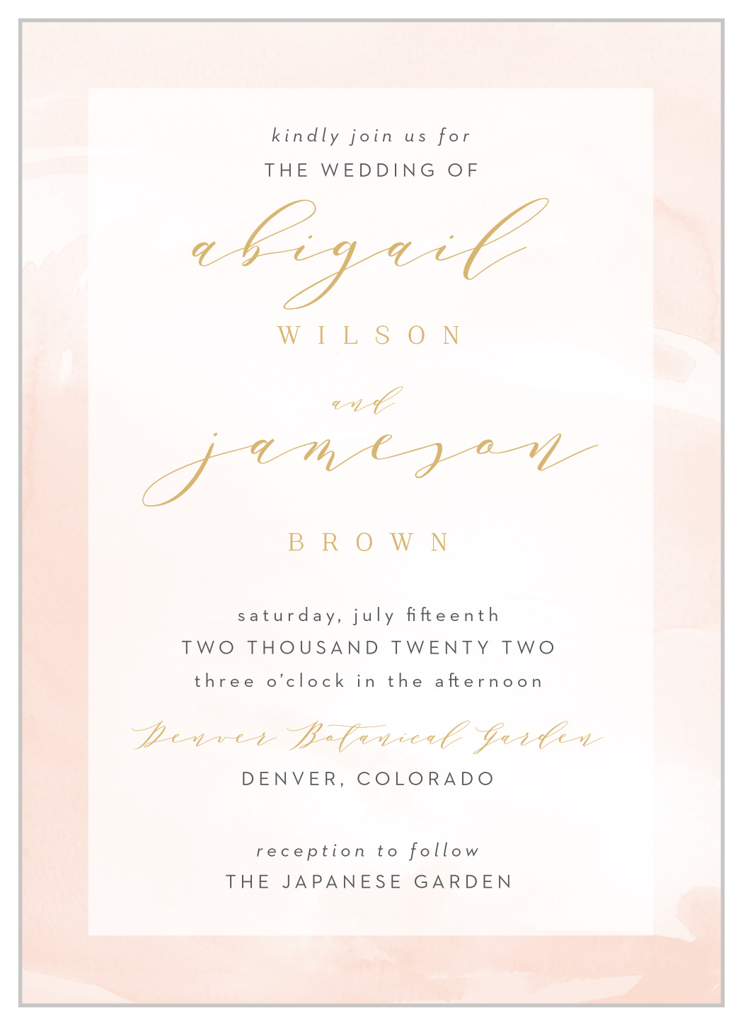 Modern Wash Wedding Invitations