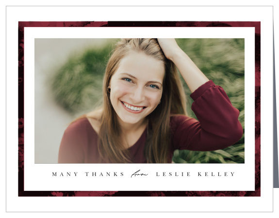 Share your appreciation for your loved ones' support with our Marble Frame Graduation Thank You Cards.
