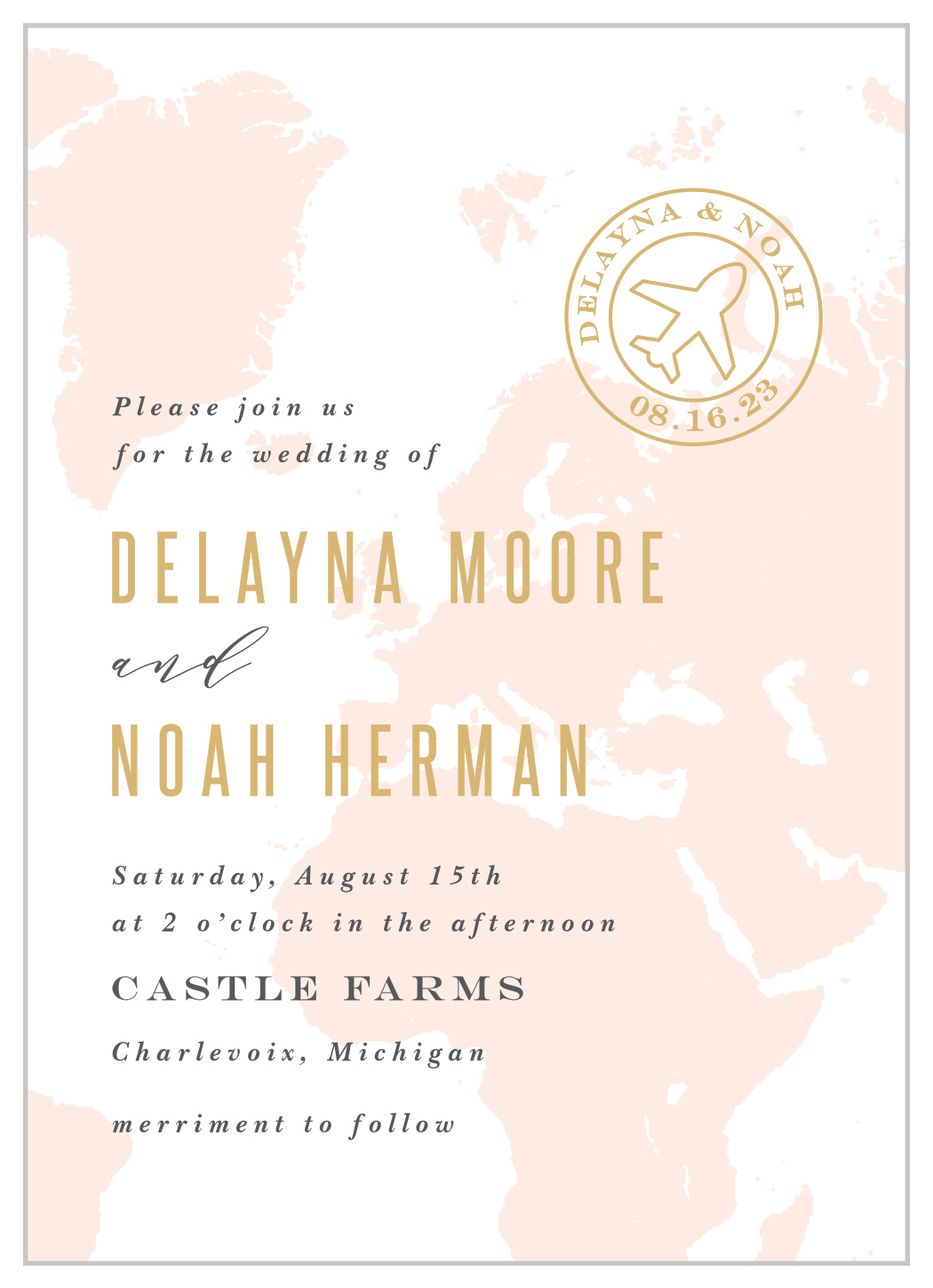 Adventure Begins Map Wedding Invitations
