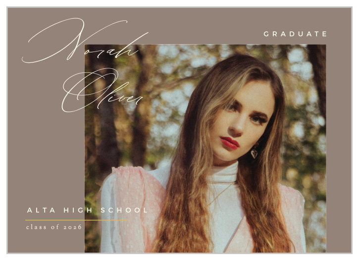 Share your big accomplishment in style with our Chic Grad Graduation Announcements. 