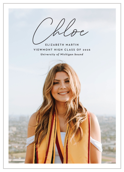 Our Classic Cover Graduation Announcements let loved ones know of your academic achievement.