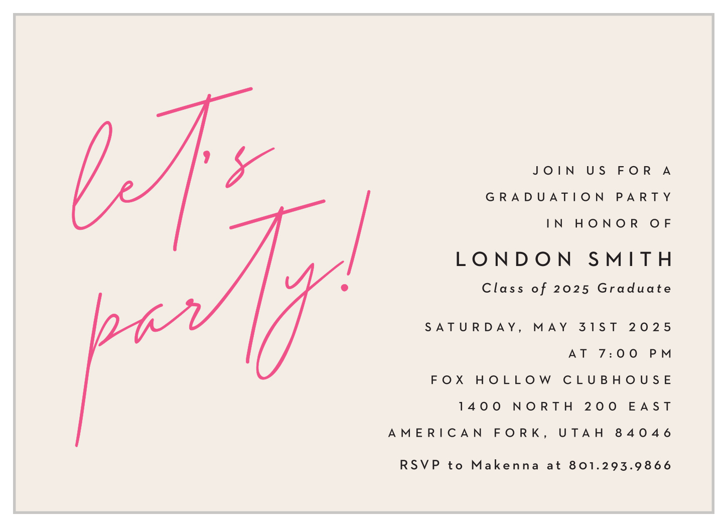 Corner Signature Graduation Invitations