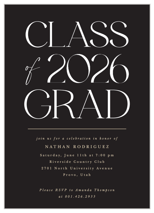 Bring family and friends together to celebrate your academic achievement with our Stepped Spacing Graduation Invitations.