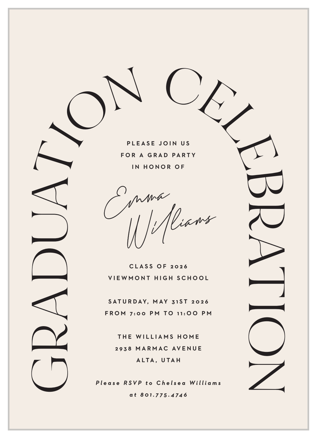 Arch Frame Graduation Invitations