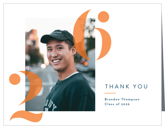 Let family and friends know how much you appreciate them with our Tucked Year Graduation Thank You Cards.