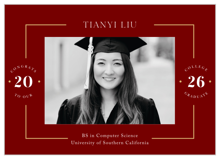 Announce your big day with our Frontline Frame Graduation Announcements.