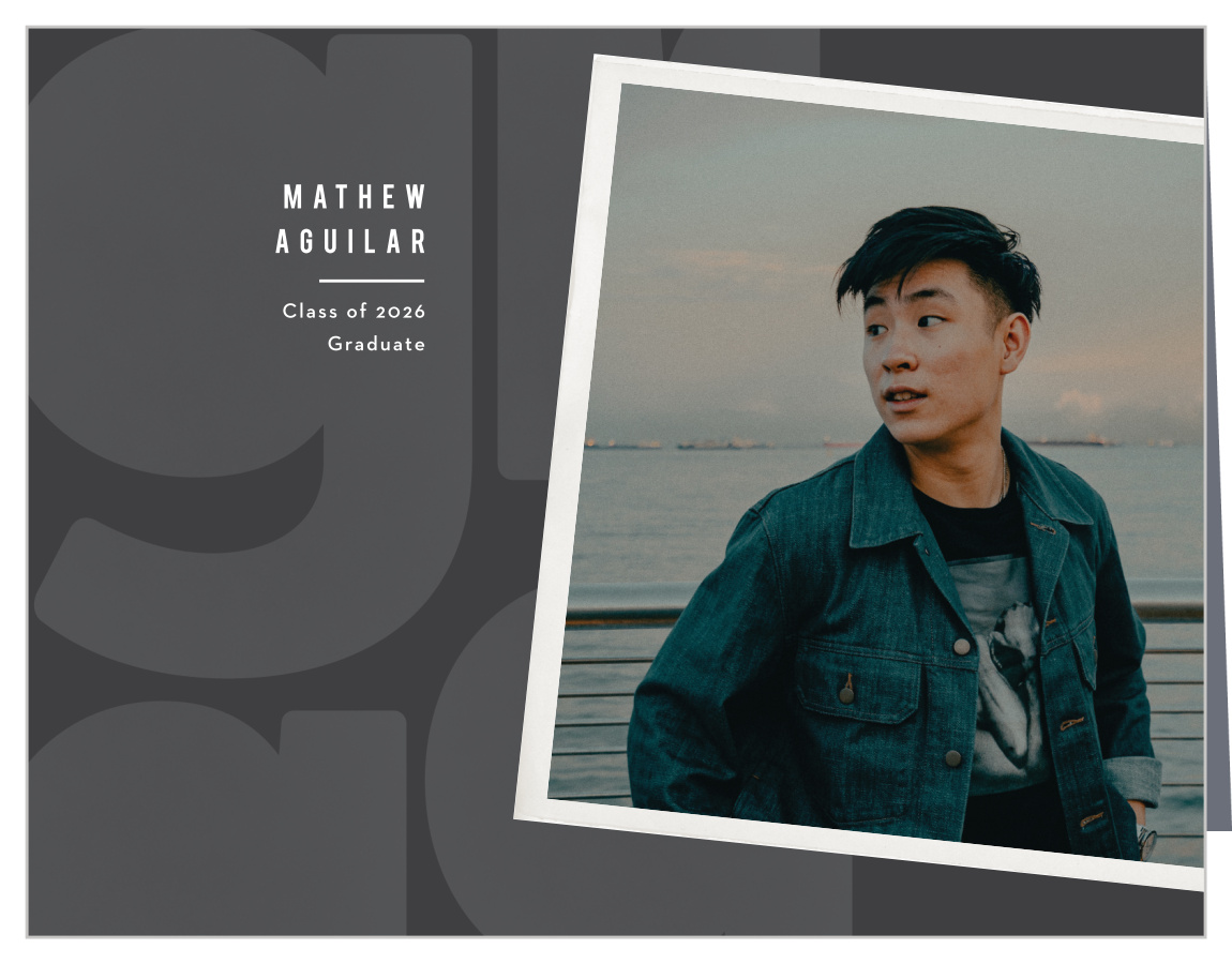 Graphic Polaroid Graduation Thank You Cards