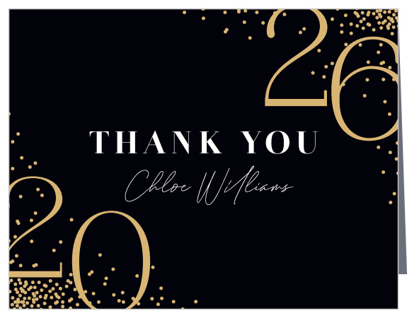 Our Party Confetti Graduation Thank You Cards share your gratitude with family and friends for their support.