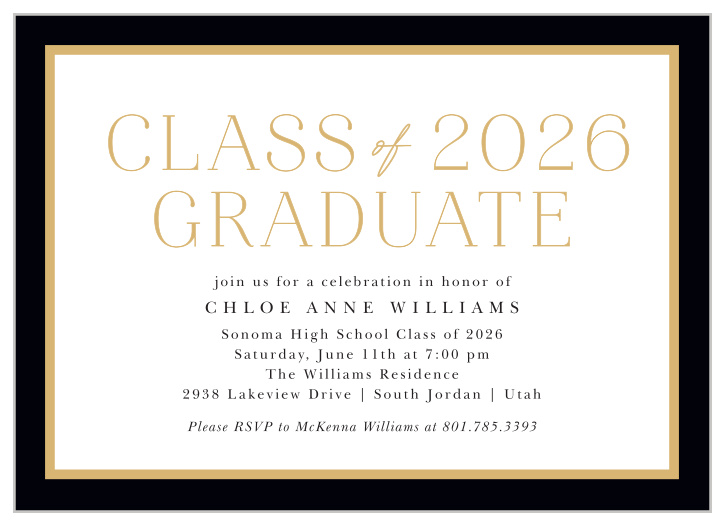 Bring family and friends together to celebrate your academic achievement with our Classic Stack Graduation Invitations.