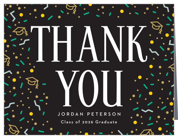 Show your appreciation for all the support you’ve received with our Funky Pattern Graduation Thank You Cards.