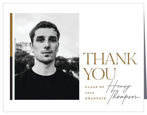 Let family and friends know how much you appreciate their support with our Side Stack Graduation Thank You Cards.