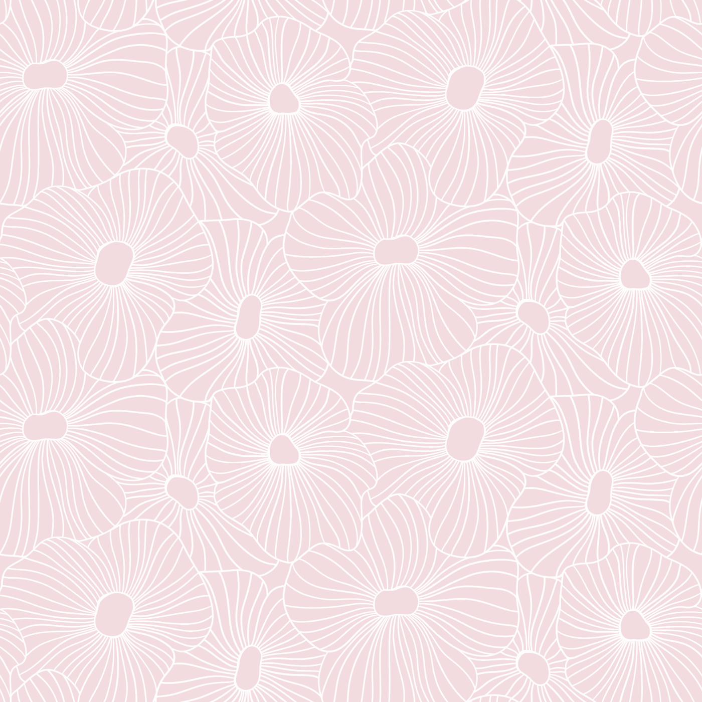 Outlined Florals Wallpaper